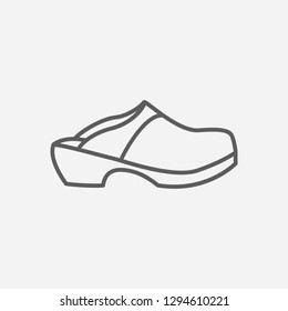 Clogs icon line symbol. Isolated vector illustration of  icon sign concept for your web site mobile app logo UI design.