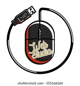 Clolor vintage web studio emblem