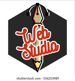Clolor vintage web studio emblem