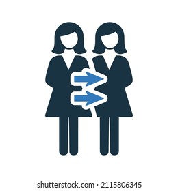 Clone, cloning, human icon. Simple editable vector design isolated on a white background.