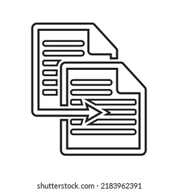 Clone, copy outline icon. Line art vector.