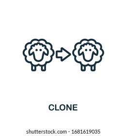 Clone icon. Simple line element from biotechnology icons collection. Outline Clone icon for templates, software and infographics.