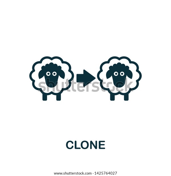 Clone vector icon illustration.\
Creative sign from biotechnology icons collection. Filled flat\
Clone icon for computer and mobile. Symbol, logo vector\
graphics.