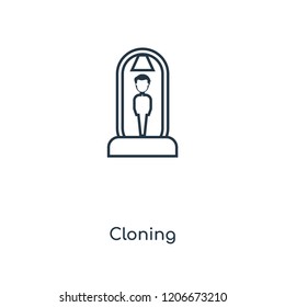 Cloning concept line icon. Linear Cloning concept outline symbol design. This simple element illustration can be used for web and mobile UI/UX.