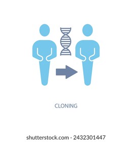 icono de línea de concepto de clonación. Ilustración de elemento simple. concepto de clonación diseño de símbolo de esquema.