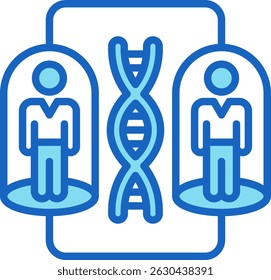 Cloning Icon Blue Vector Illustration