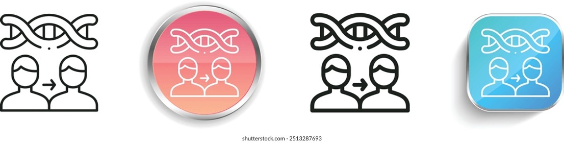 cloning icon. Thin Linear, Regular and Button Style Design Isolated On White Background