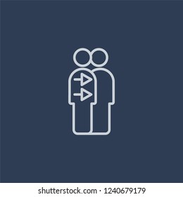 Cloning icon. Trendy flat vector line Cloning icon on dark blue background from Artificial Intelligence, Future Technology collection. 