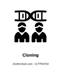 Cloning icon vector isolated on white background, logo concept of Cloning sign on transparent background, filled black symbol