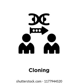 Cloning icon vector isolated on white background, logo concept of Cloning sign on transparent background, filled black symbol