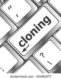 cloning keyboard button on computer pc vector illustration