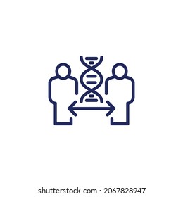 cloning line icon with dna and clones