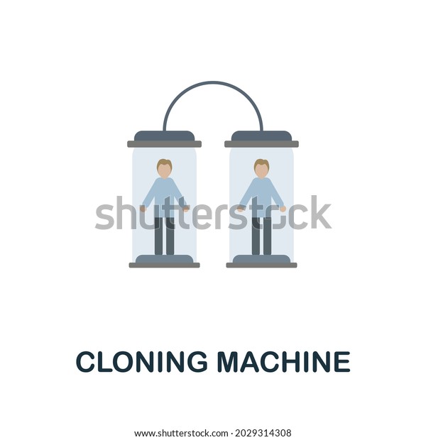 Cloning Machine flat icon.\
Colored sign from futurictic technology collection. Creative\
Cloning Machine icon illustration for web design, infographics and\
more