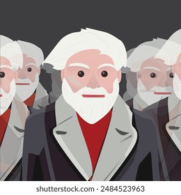 Cloning in multiverse. This is the illustration of scandinavian man who reach the “cloneverse”. Concept and object are suit on every display uses. Thanks!