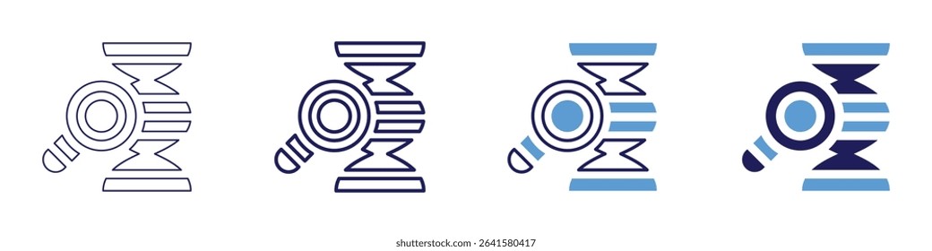 Cloning vector icon in 4 different styles. Thin Line, Line, Bold Line, Duotone. Duotone style. Editable stroke.