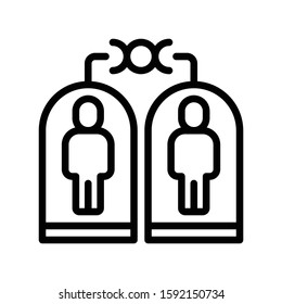 Cloning vector illustration, Future technology line design icon