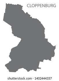 Cloppenburg grey county map of Lower Saxony Germany DE