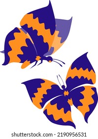 Clorful butterflies. Beautiful flying insects. Vector illustration.