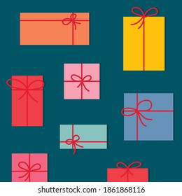 clorful christmas gifts pattern- vector illustration