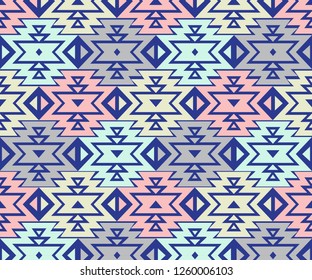 clorful seamless tribal pattern,geometric forms ,vector illustration .