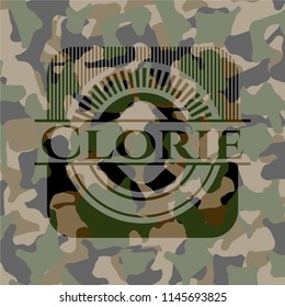 Clorie on camouflaged pattern