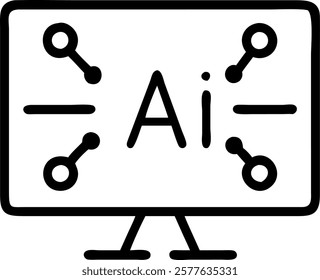 Close up of AI neural network diagram on screen with copy space concept as A macro image focusing on a screen displaying an AI neural network diagram representing the complexity be