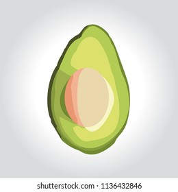 Close up of avocado sliced in half for background. illustration design graphic