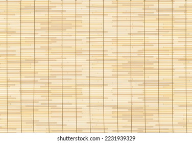 Close Up Of Bamboo Mat handmade On White background illustration 