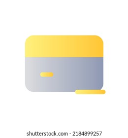 Cerrar el icono Ui de color de gradiente plano de cuenta bancaria. Tarjeta de pago. Banca, finanzas. Operaciones electrónicas. Pictograma simple relleno. GUI, diseño UX para aplicaciones móviles. Ilustración RGB aislada por vectores