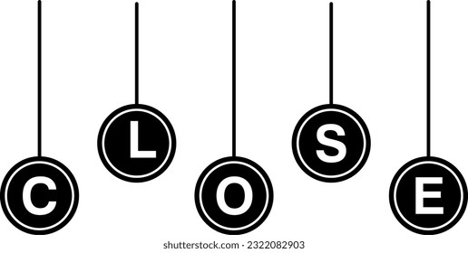 close. banner hanging ball vector illustration on white background..eps