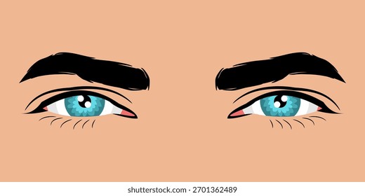 Cerca de los ojos de un hombre hermoso