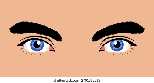 Cerca de los ojos de un hombre hermoso