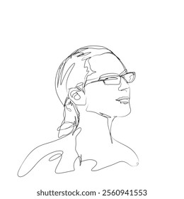 close up of beautiful woman using sunglasses on white background