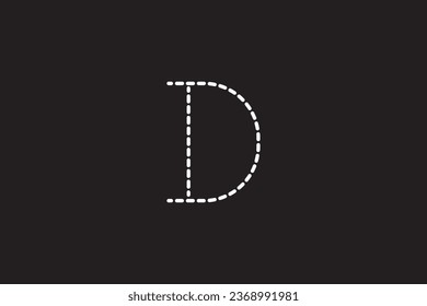 a close up of a black background with a white letter D