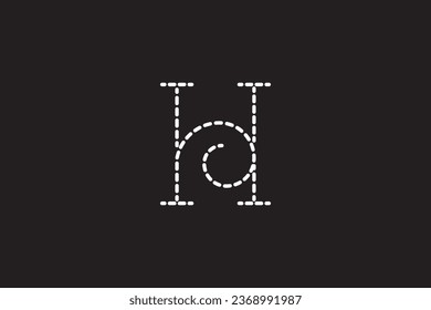 a close up of a black background with a white letter H