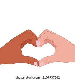	
Manos multiraciales haciendo corazón. Forma el corazón. Muestra el corazón.	