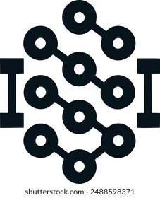 a close up of a black and white image of a number of circles, minimalist icon