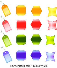 close up of blank price label on white background with clipping path. vector illustration