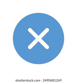 Close blue flat icon vector