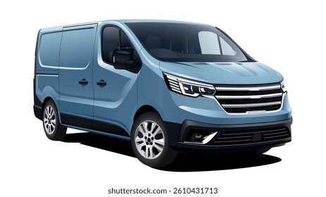 Close up Blue Van, commercial van