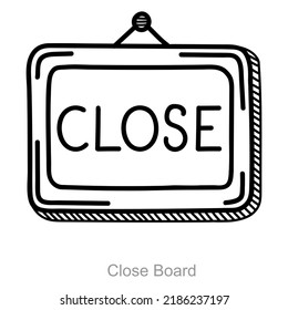 Close Board and sign board icon concept