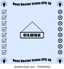 Close board vector icon