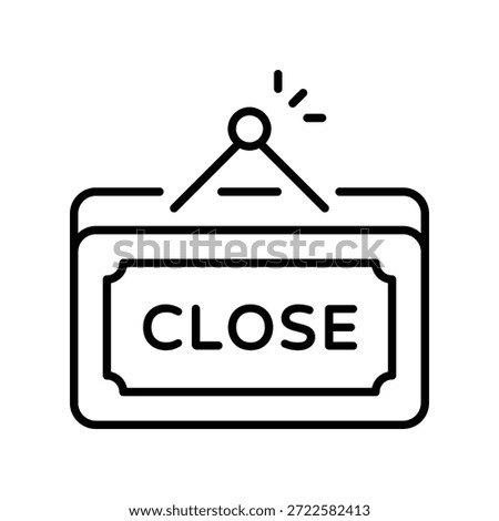 Close Board Vector Outline Icon EPS 10 File