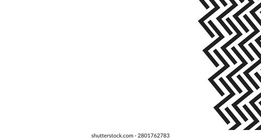 Close up of a bold black white zigzag geometric pattern forming a border