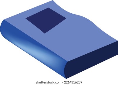 close book icon in blue color book with square cover and wavy paper