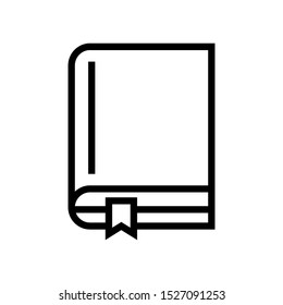 close book text black line icon in flat style isolated. Vector Symbol illustration