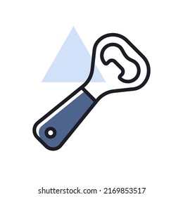 Close up of bottle opener vector icon. Kitchen appliances. Graph symbol for cooking web site design, logo, app, UI