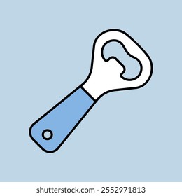 Close up of bottle opener vector icon. Kitchen appliances. Graph symbol for cooking web site design, logo, app, UI