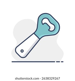 Close up of bottle opener vector icon. Kitchen appliances. Graph symbol for cooking web site design, logo, app, UI