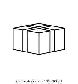 Close box line icon isolated on white